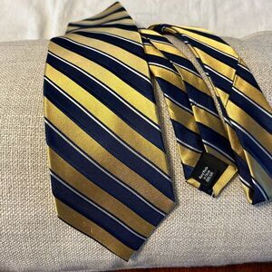 Stafford striped gold and blue men's tie XL